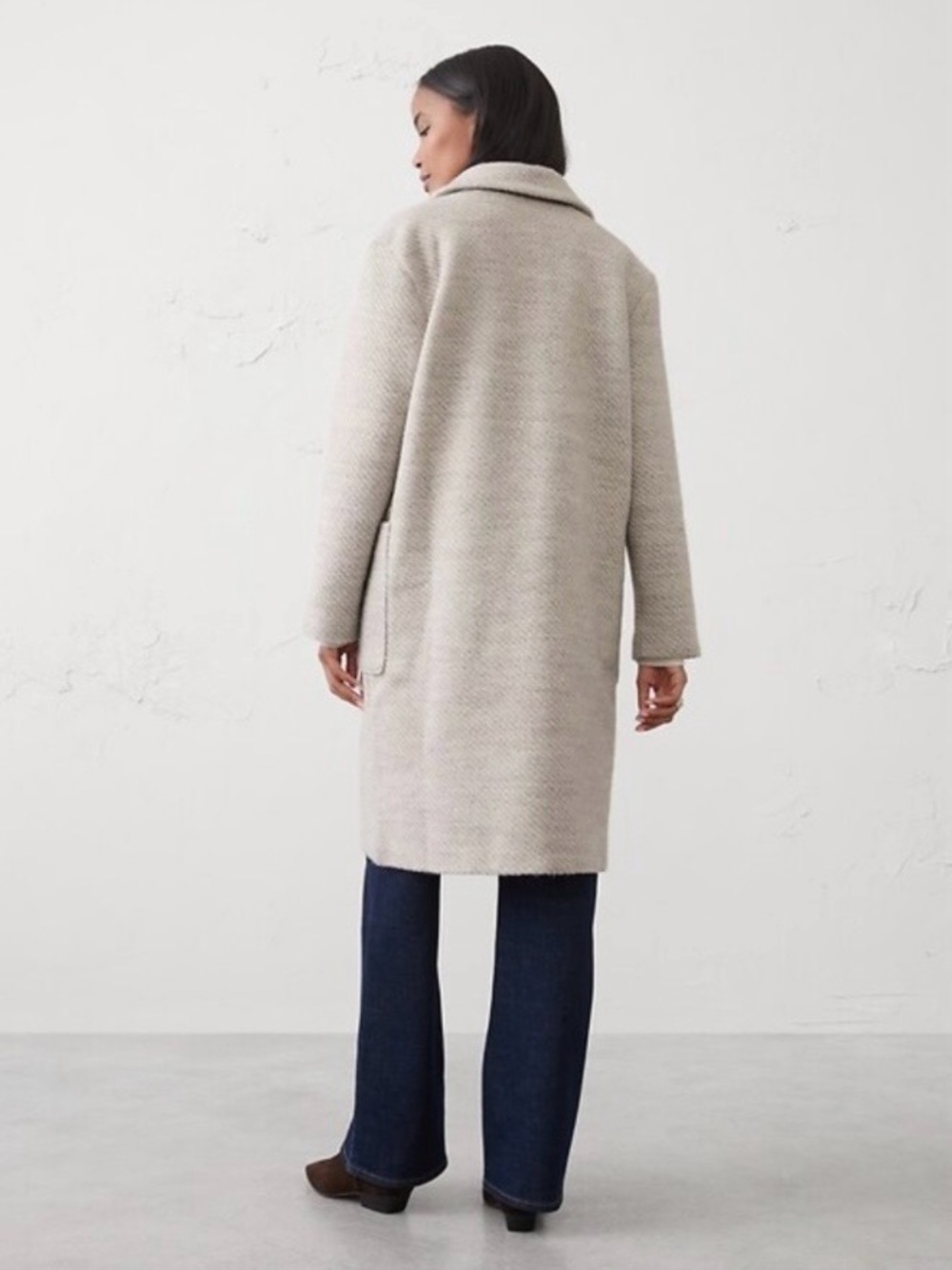 Banana Republic Gray/Tan Women's Wool Coat